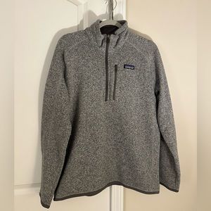 Mens L Gray Patagonia Quarter Zip